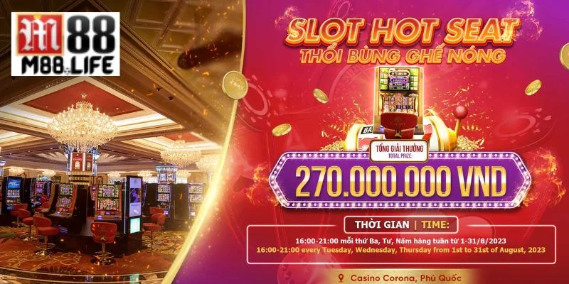 Cược slots tại nhà cái M88 hấp dẫn với kho giải đấu khủng.